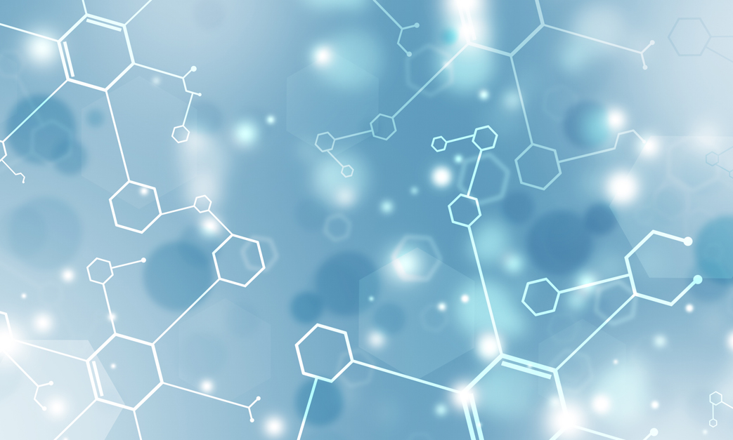 A graphic image of a multitude of overlapping representations of chemical compounds