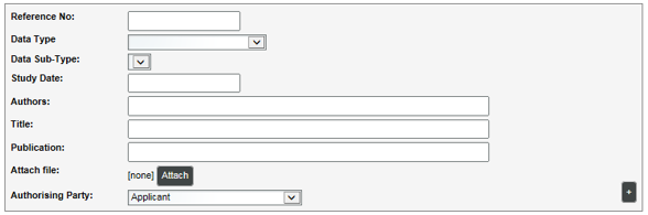 Illustration of information list data entry fields