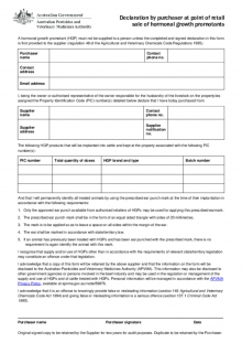 HGP purchaser declaration form  Australian Pesticides and Veterinary